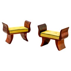 20th Century, Italian Pair of Wooden Stools