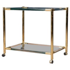 20th Century Italian Perspex 
Brass Framed Cocktail Trolley, 1970