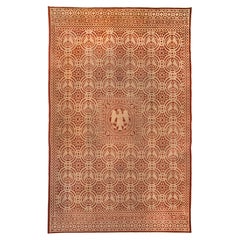 Antique 20th Century Italian Peyron San Miniato Florentine Style Carpet Heraldic Eagle