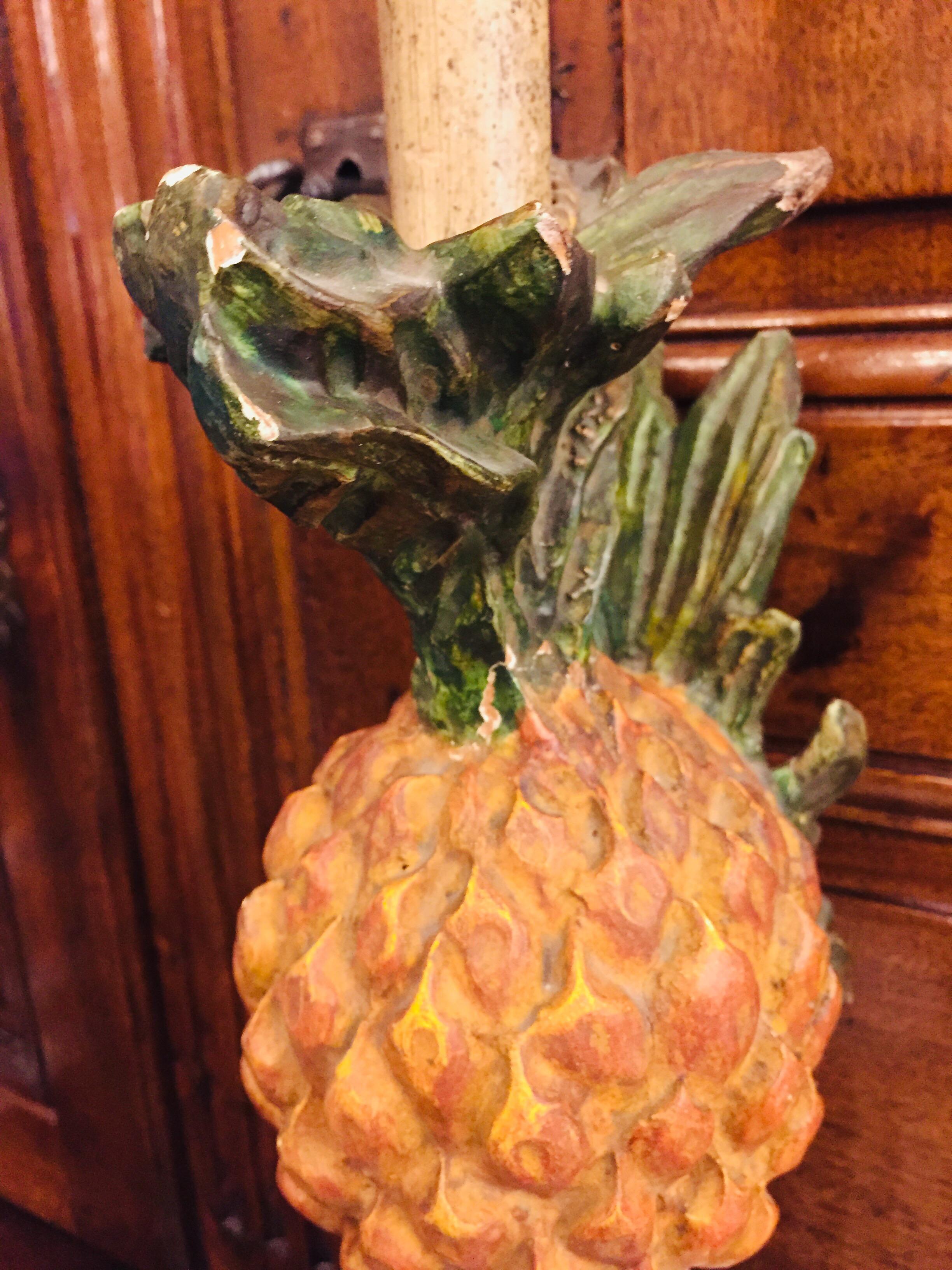 20th Century Italian Pineapple Lamp Base from Tuscany For Sale 8