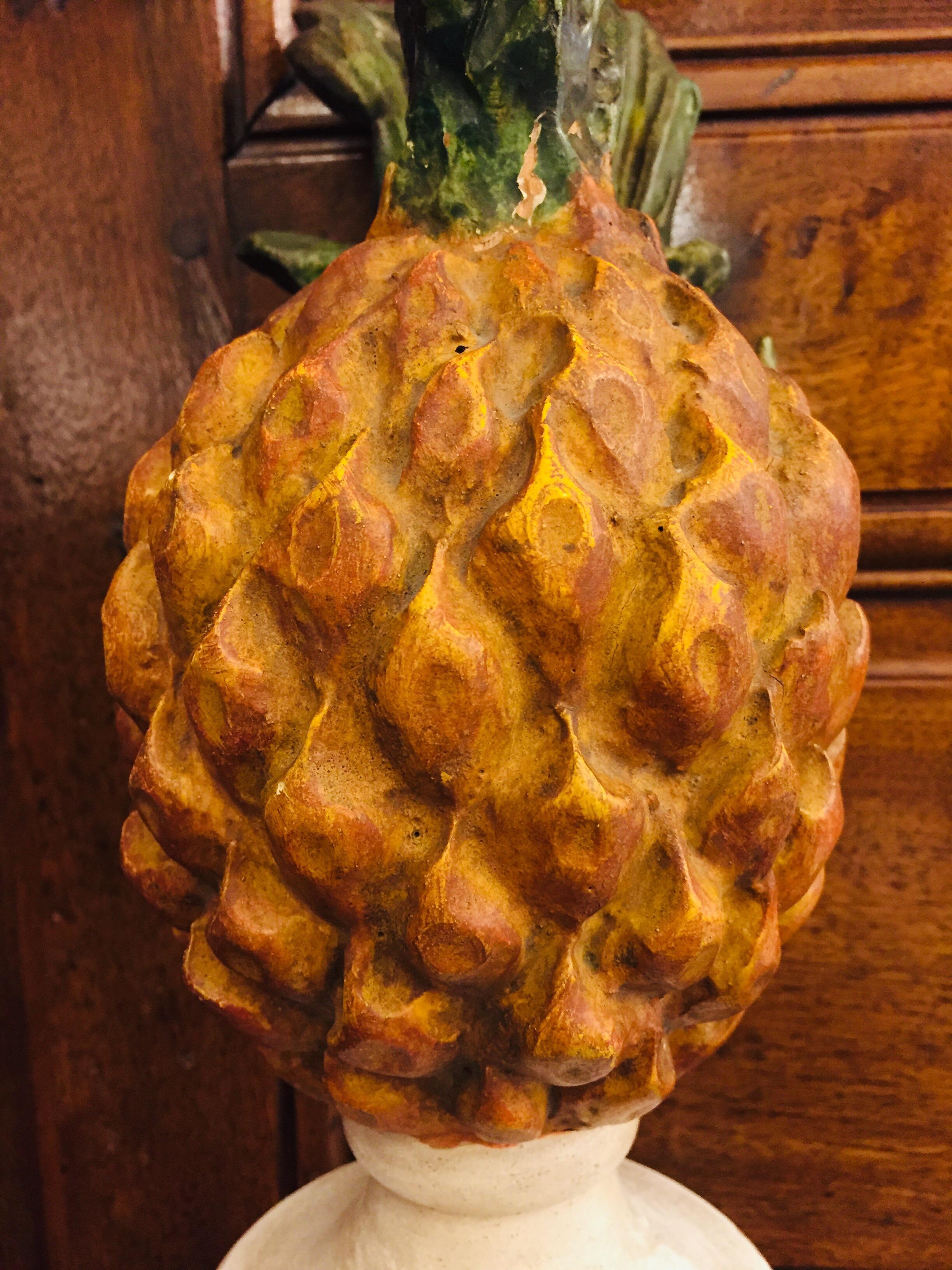 20th Century Italian Pineapple Lamp Base from Tuscany For Sale 9
