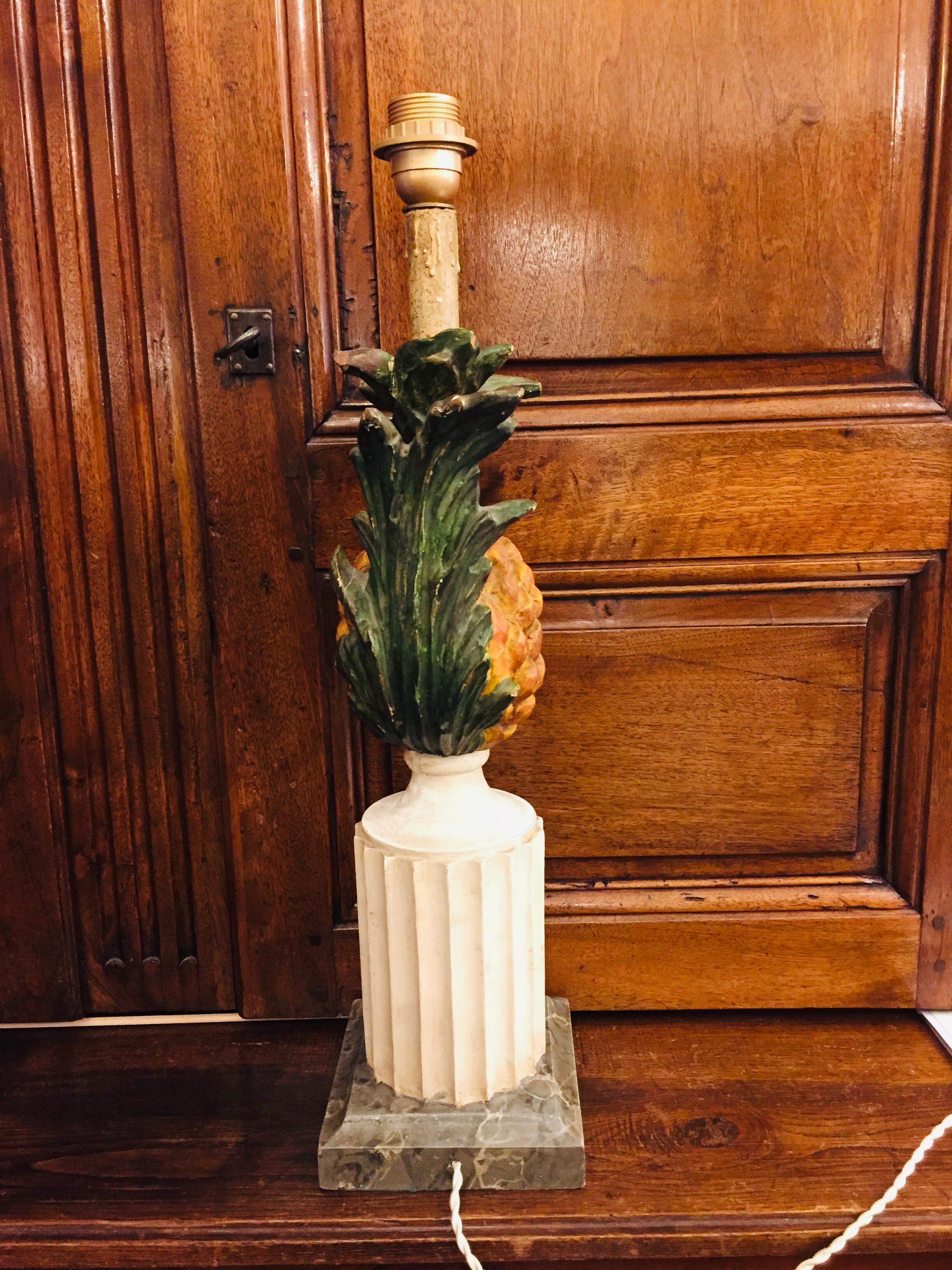 20th Century Italian Pineapple Lamp Base from Tuscany For Sale 3