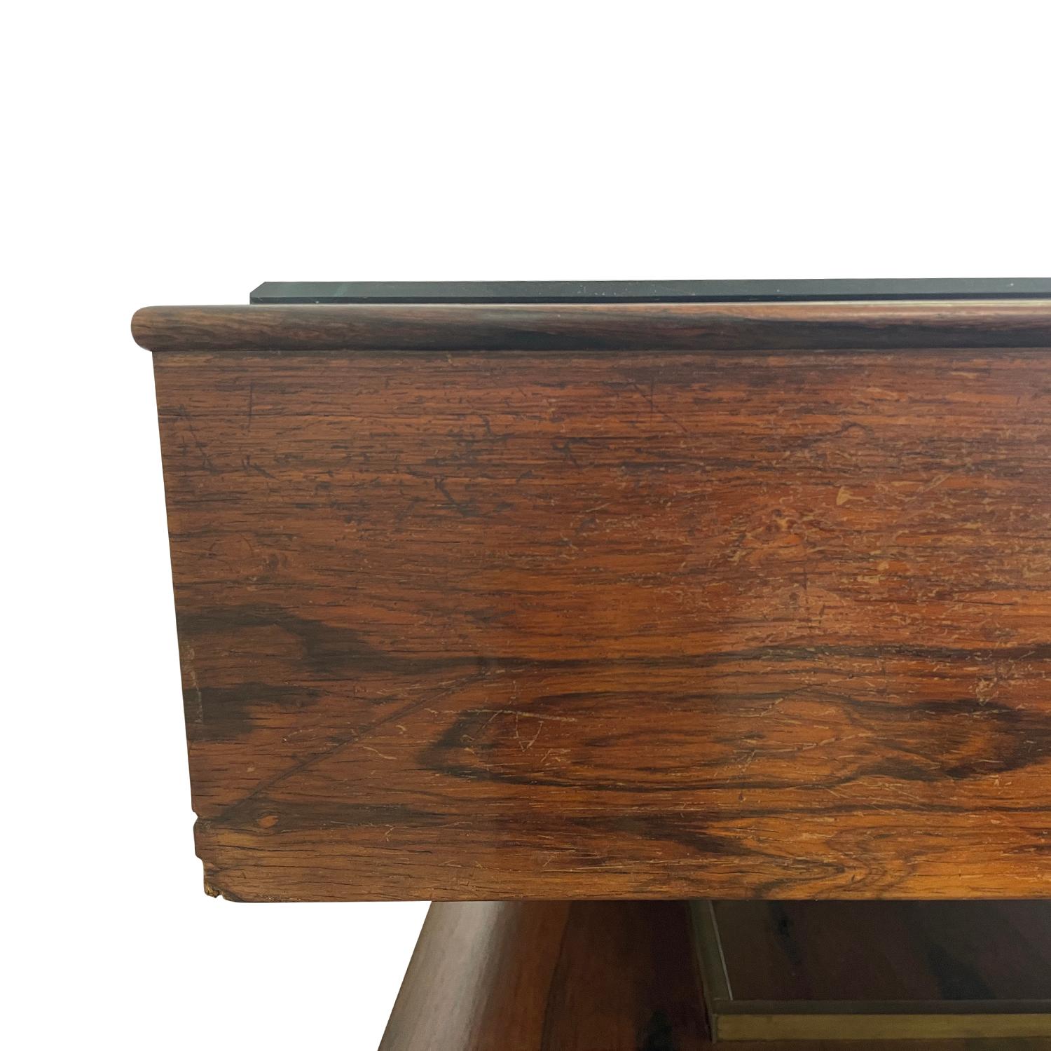20th Century Italian Vintage Rosewood Sales Counter Table - Large Buffet Table For Sale 1