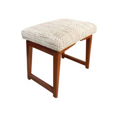 20th Century Italian Polished Walnut Piano Stool - Vintage Rectangular Ottoman