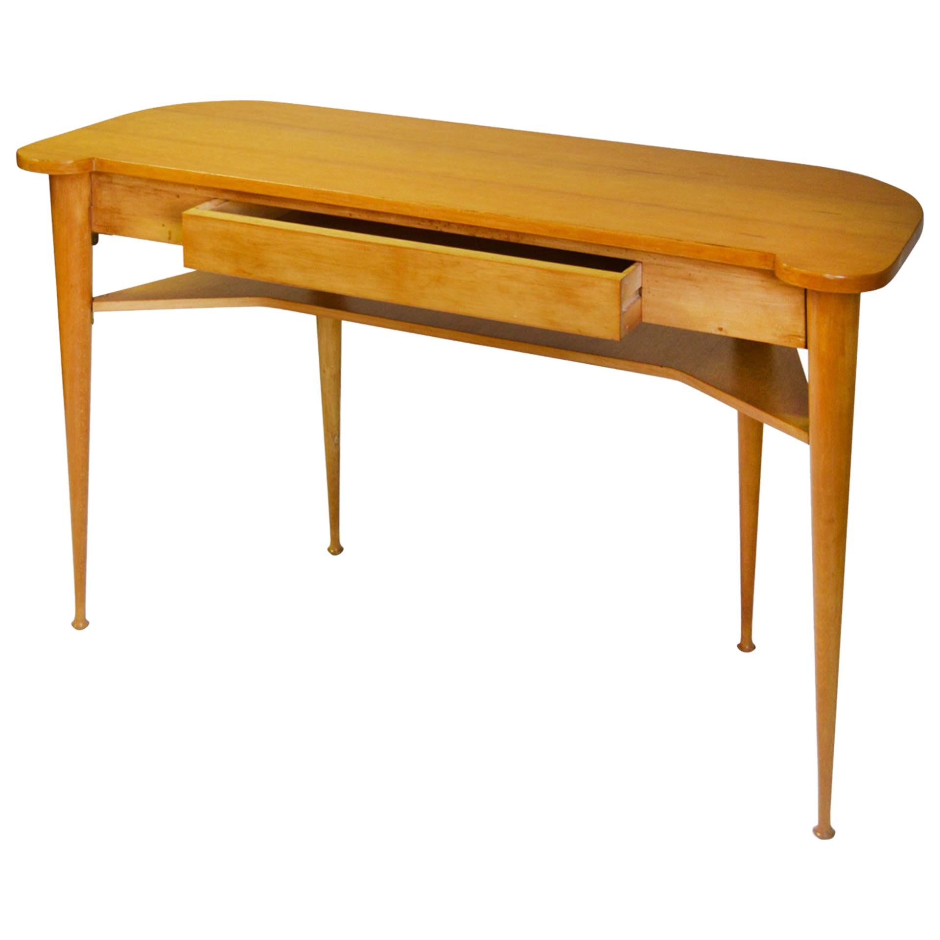 20th Century Italian Production Console Table in Wood with Drawer, 1950s