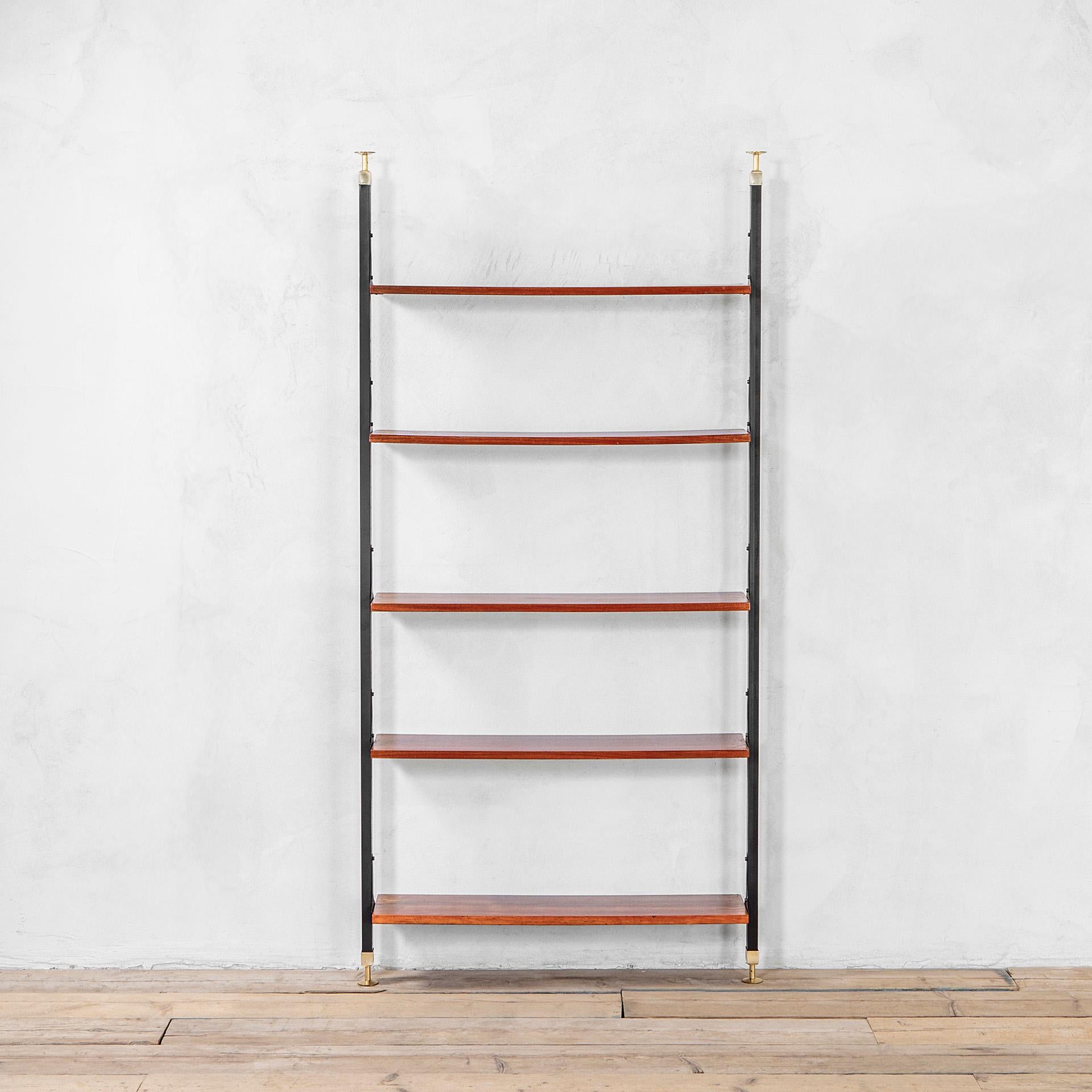 Mid-Century Modern 20th Century, Italian Production Wall Wooden Bookcase 60s For Sale