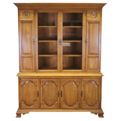 Vintage 20th Century Italian Provincial Walnut China Display Cabinet Cupboard French