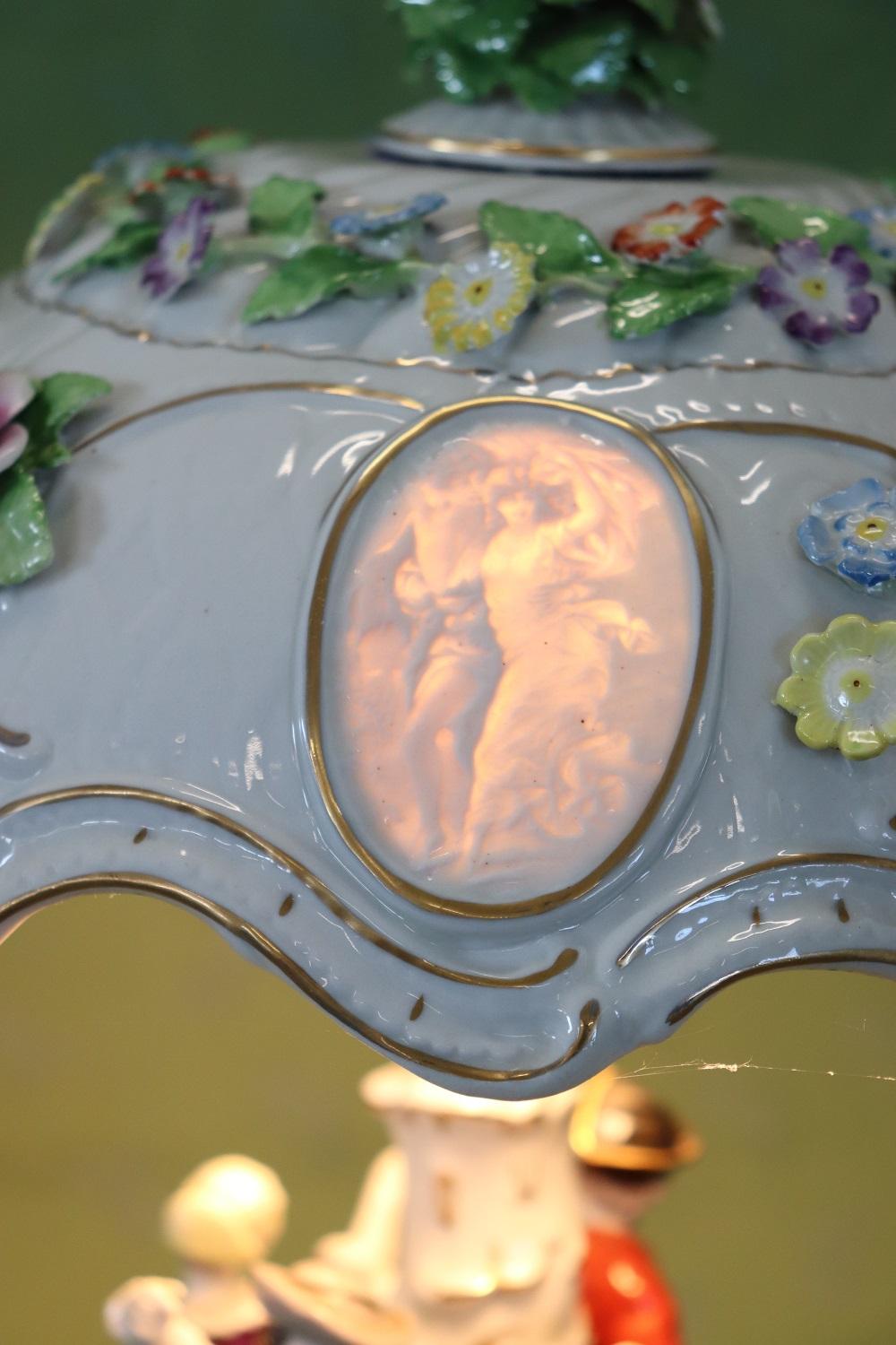20th Century Italian Rare Porcelain Table Lamp by Capodimonte 5