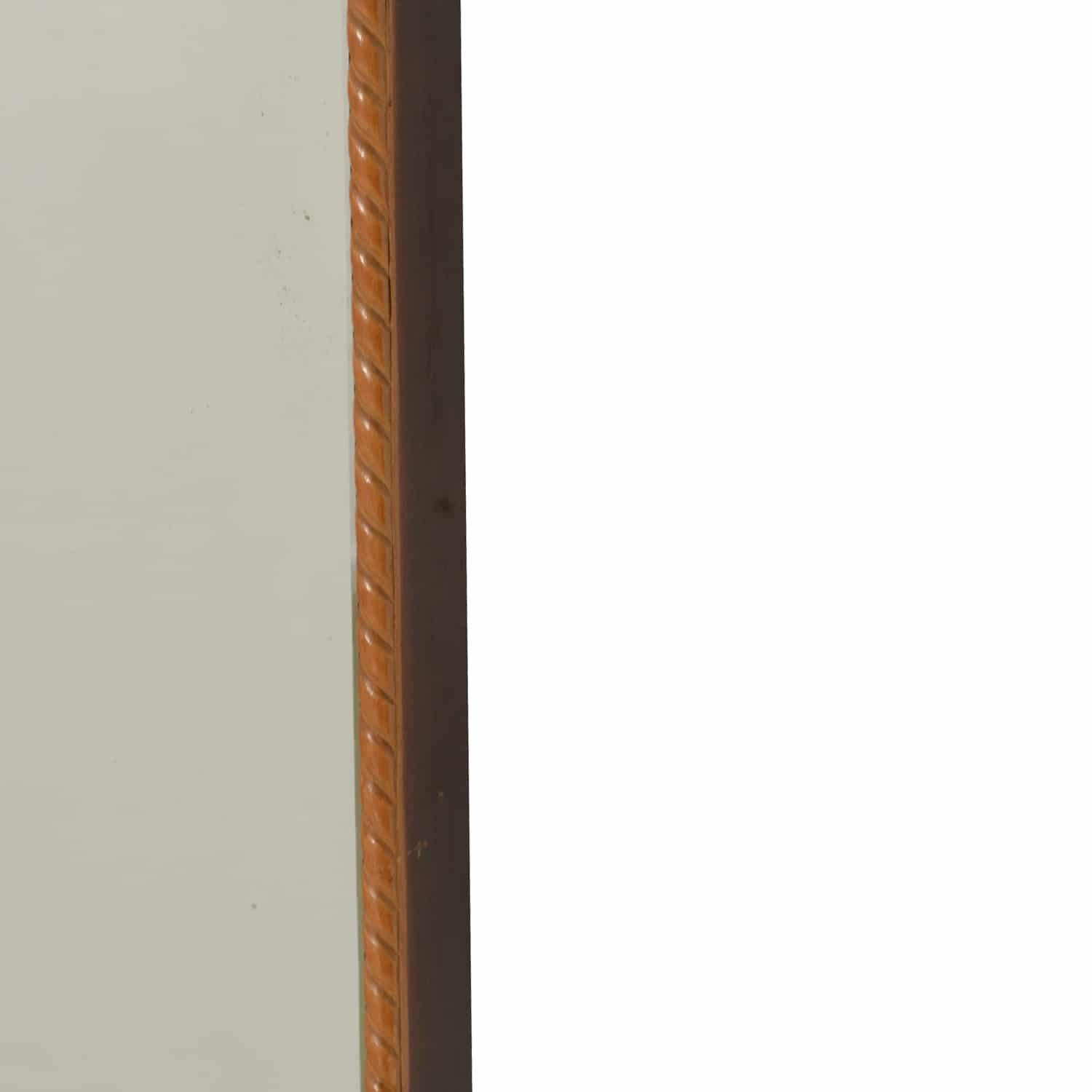 Metal 20th Century Italian Rectangular Mahogany Wall Glass Mirror by Paolo Buffa For Sale