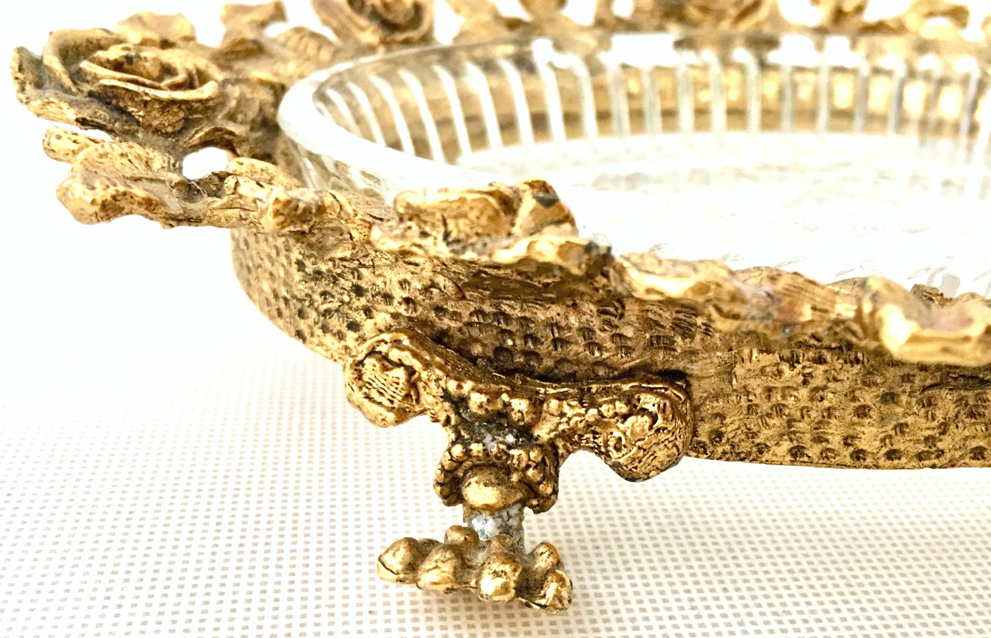 20th Century Rococo Style 24-Karat Gold Gilt Brass Three-Piece Vanity Set In Good Condition For Sale In West Palm Beach, FL