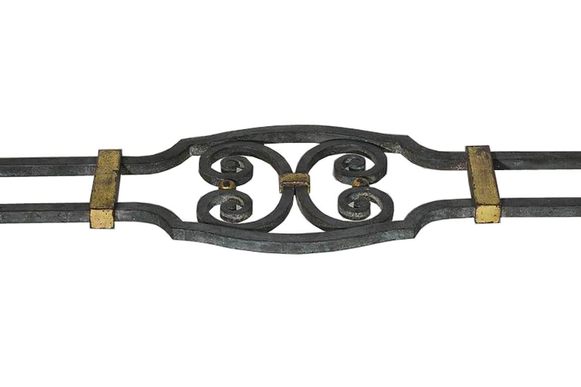 20th Century French Rococo-Style Campan Melange Marble-Top Dining Table with Forged Iron Base