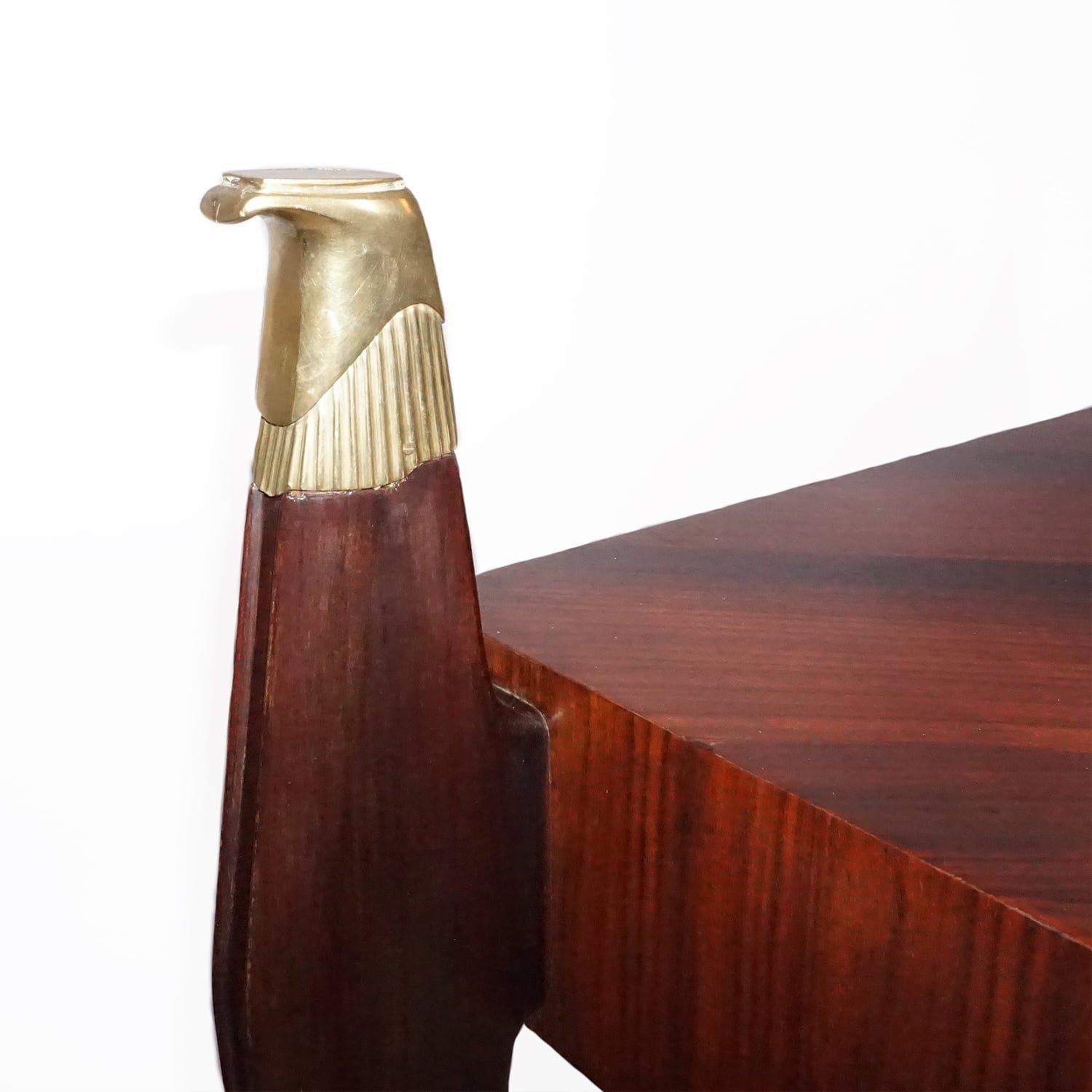 Italienischer Vintage-Konsolentisch aus Rosenholz und Glas aus dem 20. Jahrhundert von Osvaldo Borsani im Angebot 7