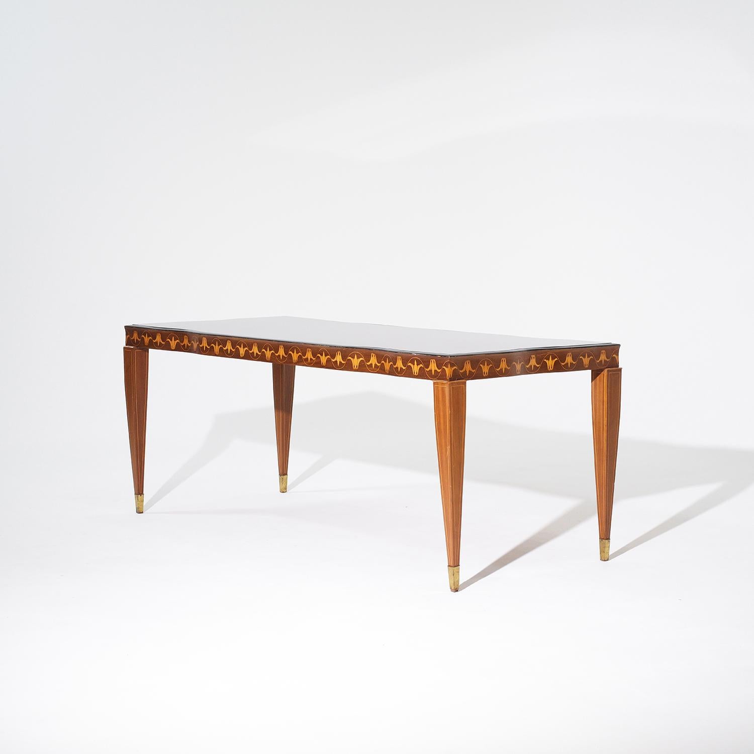 20th Century Italian Rosewood Dining Table by Paolo Buffa & Serafino Arrighi In Good Condition For Sale In West Palm Beach, FL