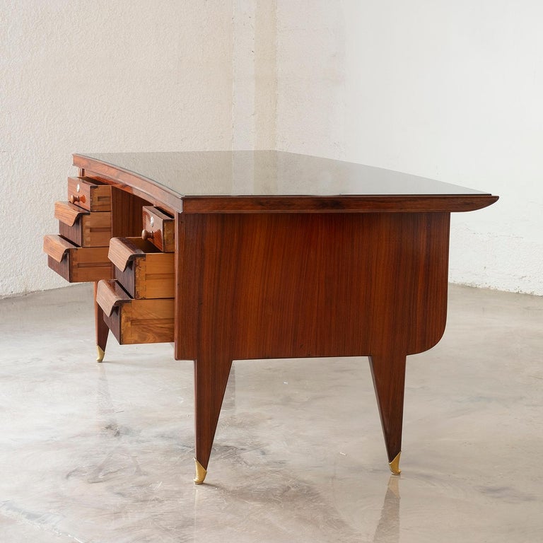 20th Century Italian Rosewood Writing Desk by Osvaldo Borsani & Paolo Buffa In Good Condition For Sale In West Palm Beach, FL