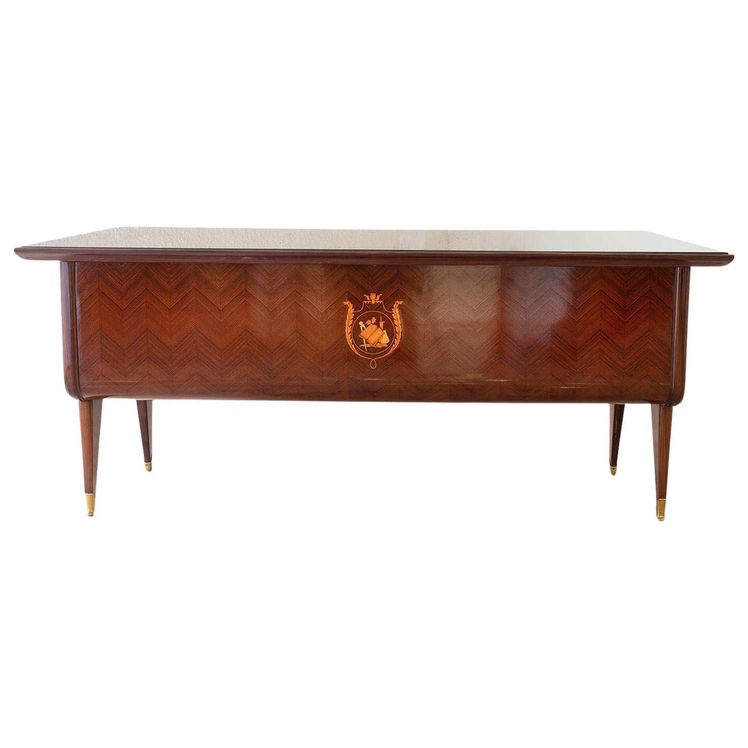 20th Century Italian Rosewood Writing Desk by Osvaldo Borsani & Paolo Buffa