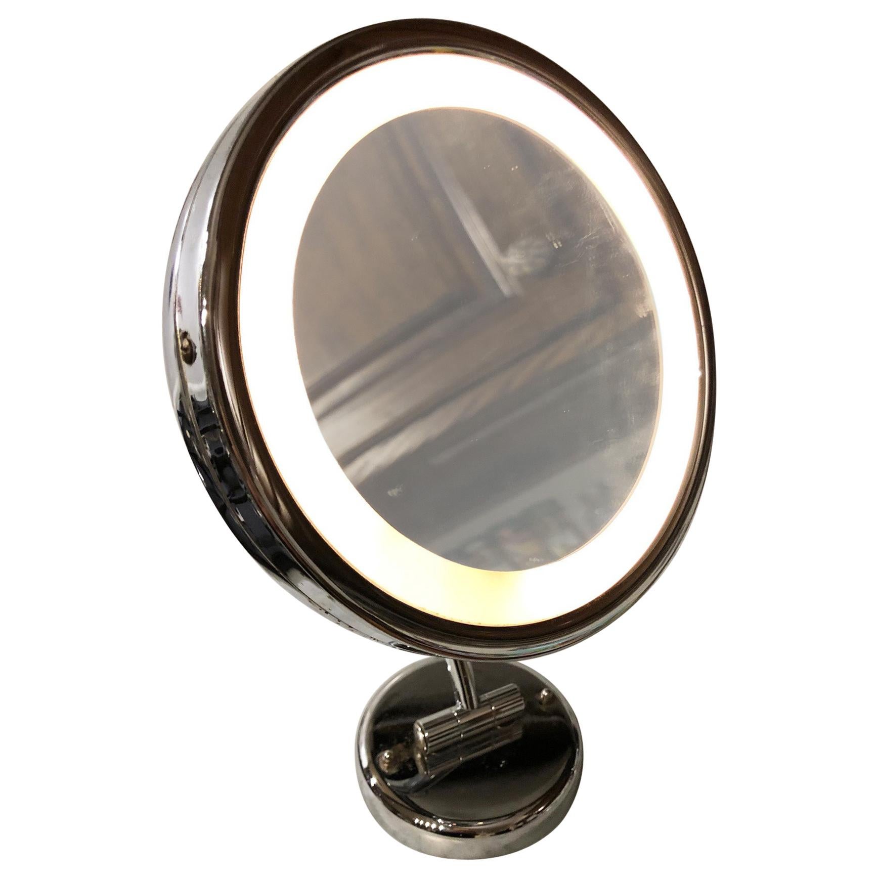 20th Century Italian Round Makeup Light with Mirror