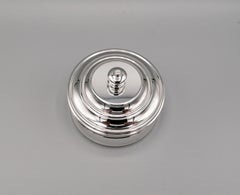 20th Century Italian Round Sterling Silver Jewelry Box