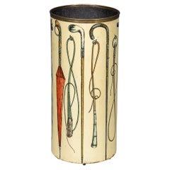 Parapluie rond et Stand Sticks italien du 20ème siècle par Piero Fornasetti c.1950