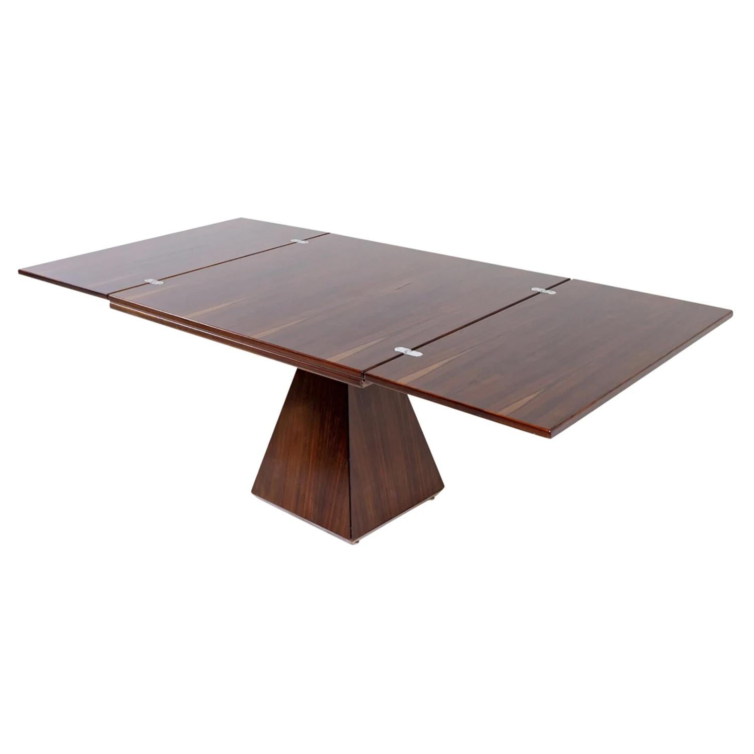 Metal 20th Century Italian Saporiti Extendable Mahogany Table by Vittorio Introini For Sale