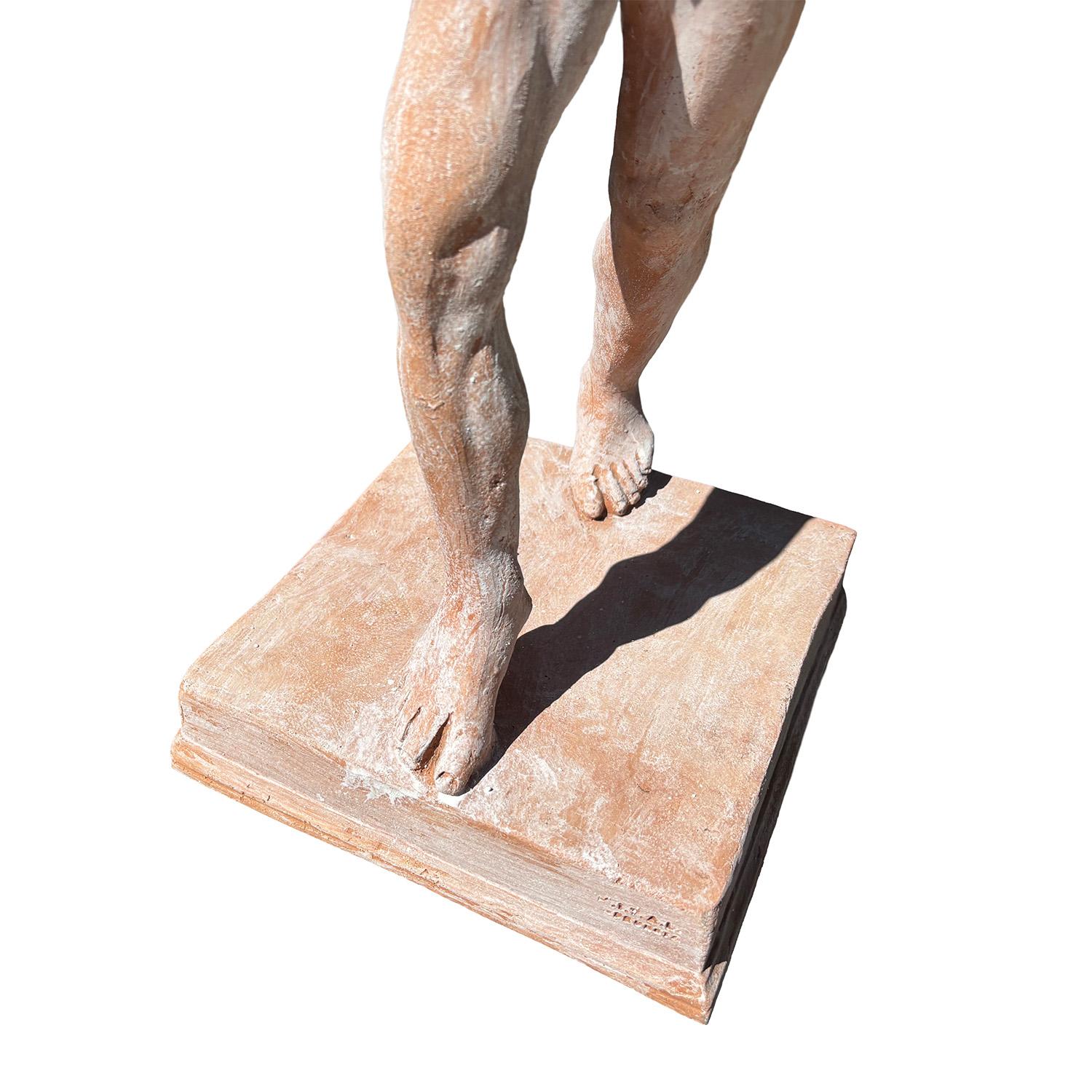 XX secolo Statuetta di Satiro Danzante del 20° secolo - Scultura in terracotta d'epoca in vendita