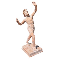 20th Century Italian Satiro Danzante Statuette - Vintage Terra Cotta Sculpture