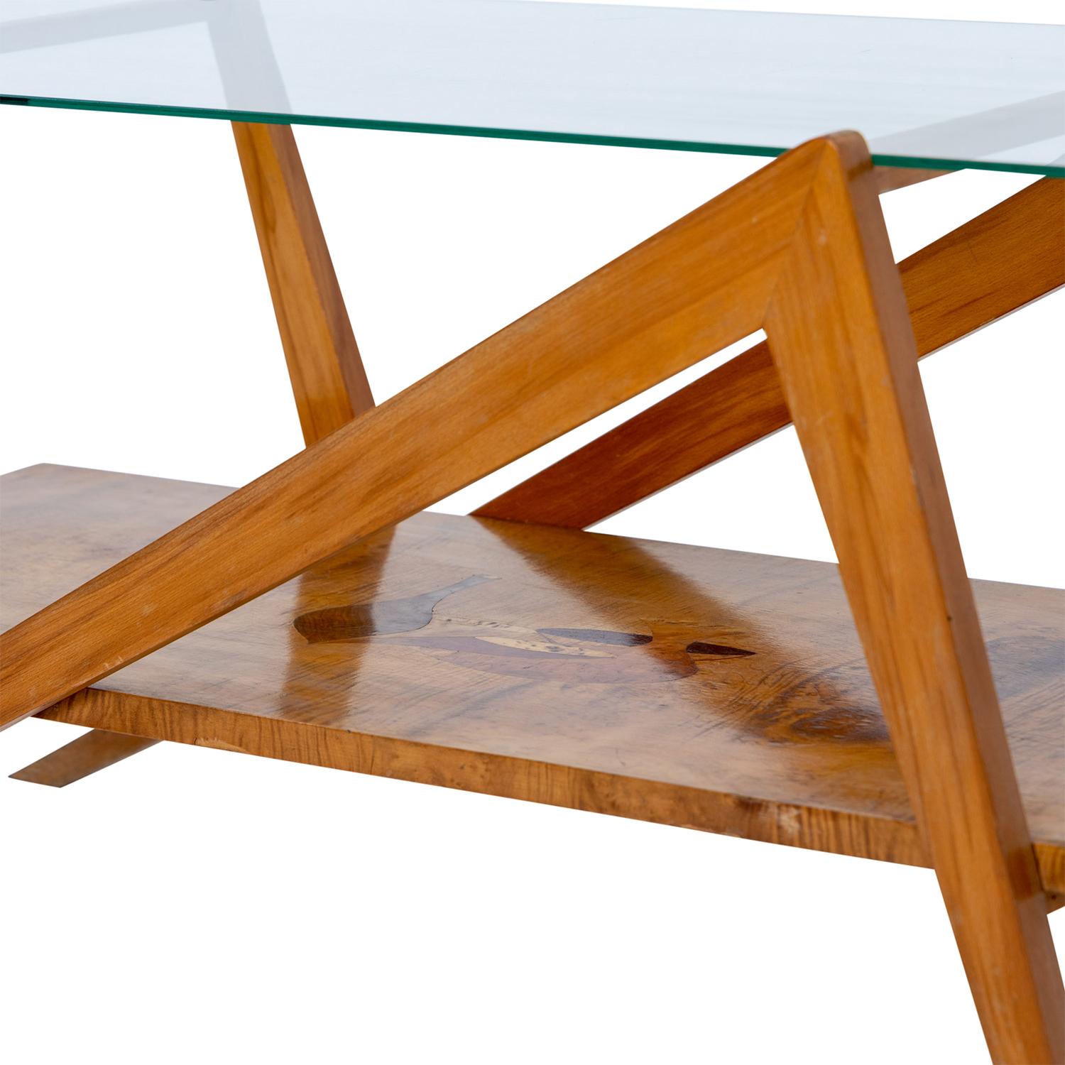 Table basse sculpturale italienne du 20ème siècle - Table de canapé en verre vintage en vente 3
