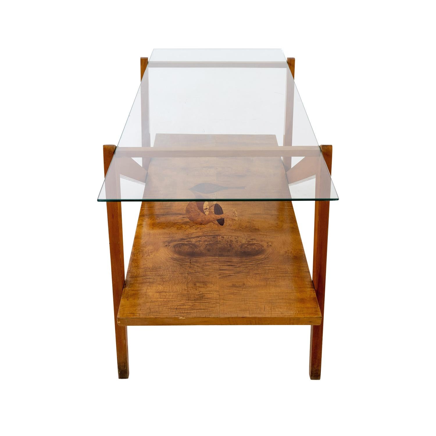 Verre Table basse sculpturale italienne du 20ème siècle - Table de canapé en verre vintage en vente