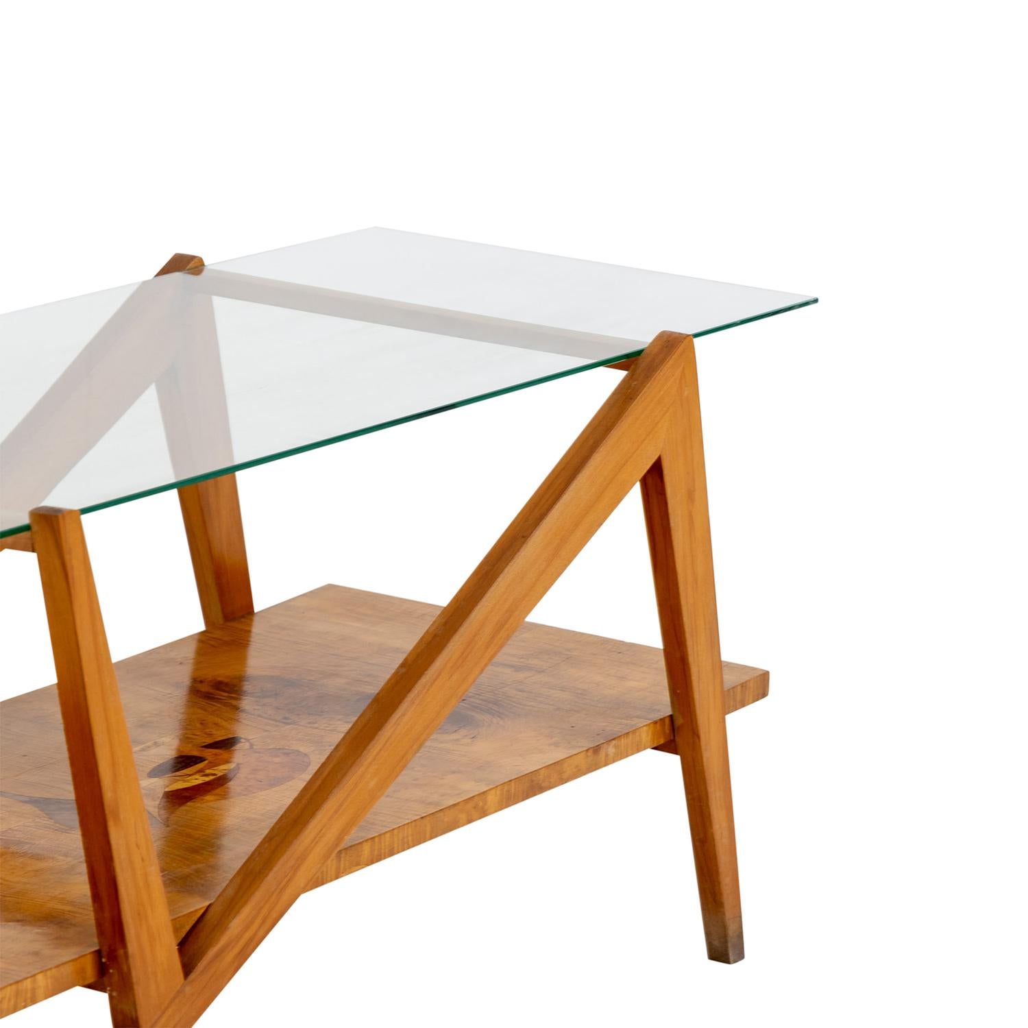 Table basse sculpturale italienne du 20ème siècle - Table de canapé en verre vintage en vente 2