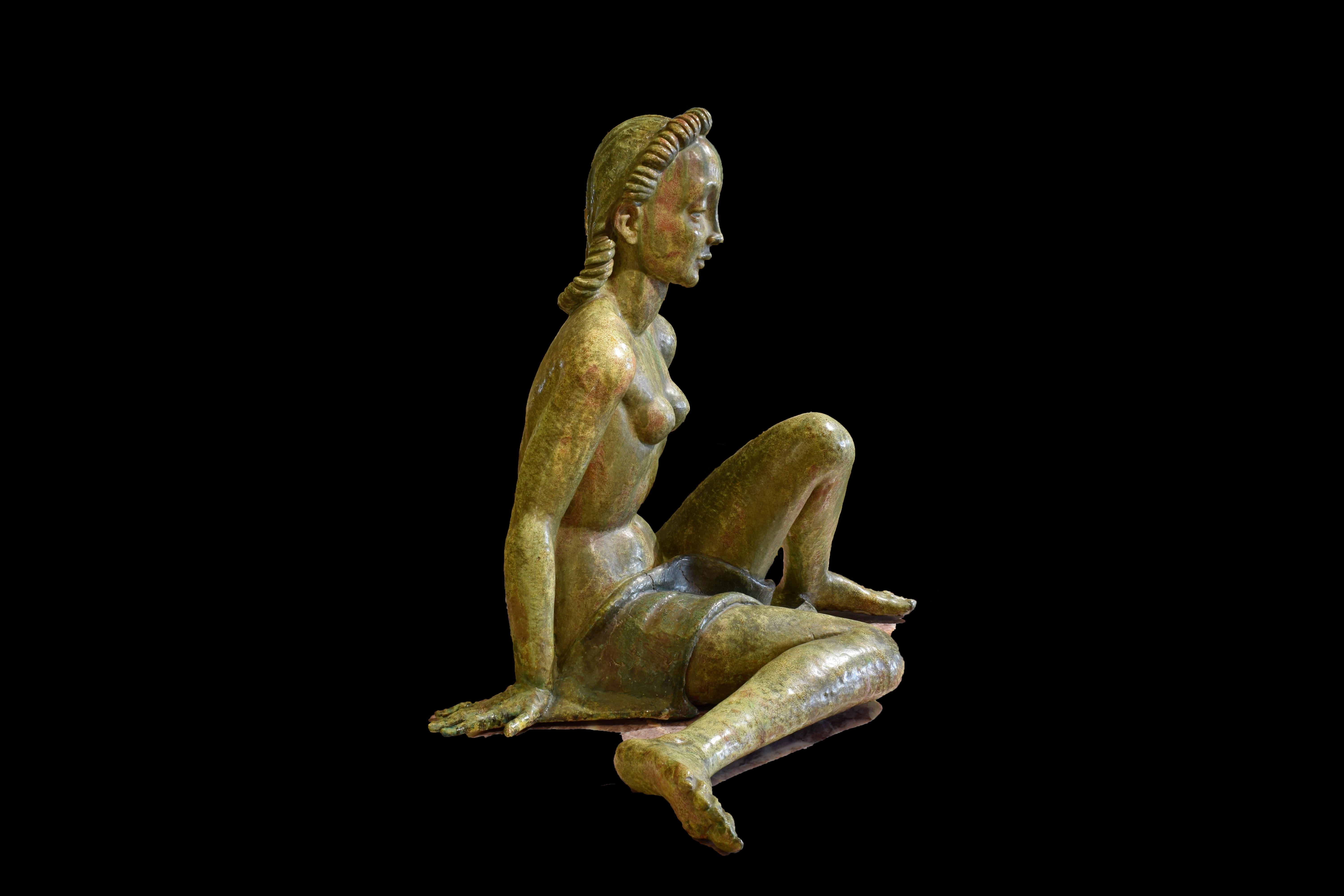 Glazed 20th Century, Italian Sculpture by Helen König Scavini, Lenci Manufactory For Sale