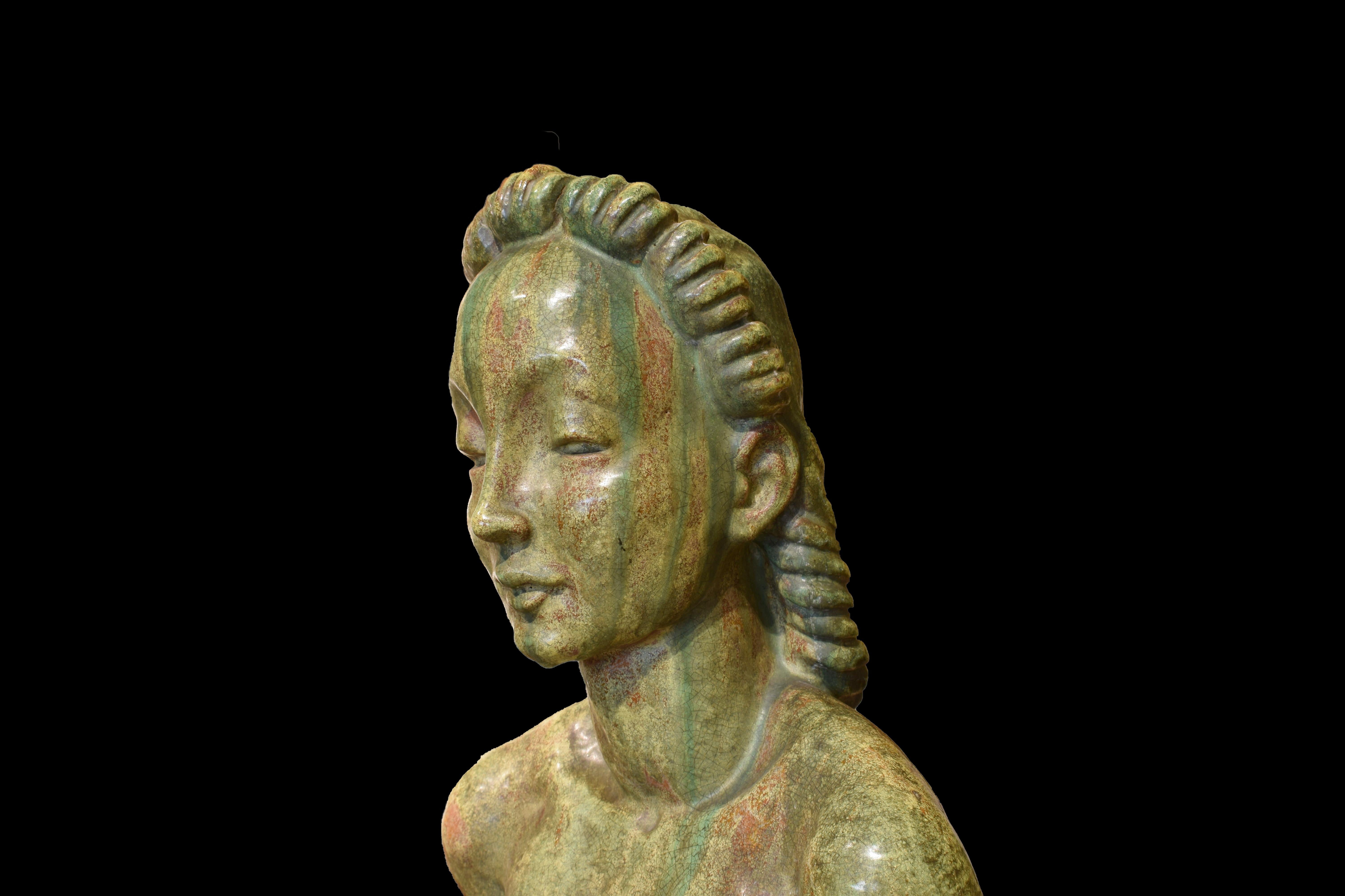 Mid-20th Century 20th Century, Italian Sculpture by Helen König Scavini, Lenci Manufactory For Sale