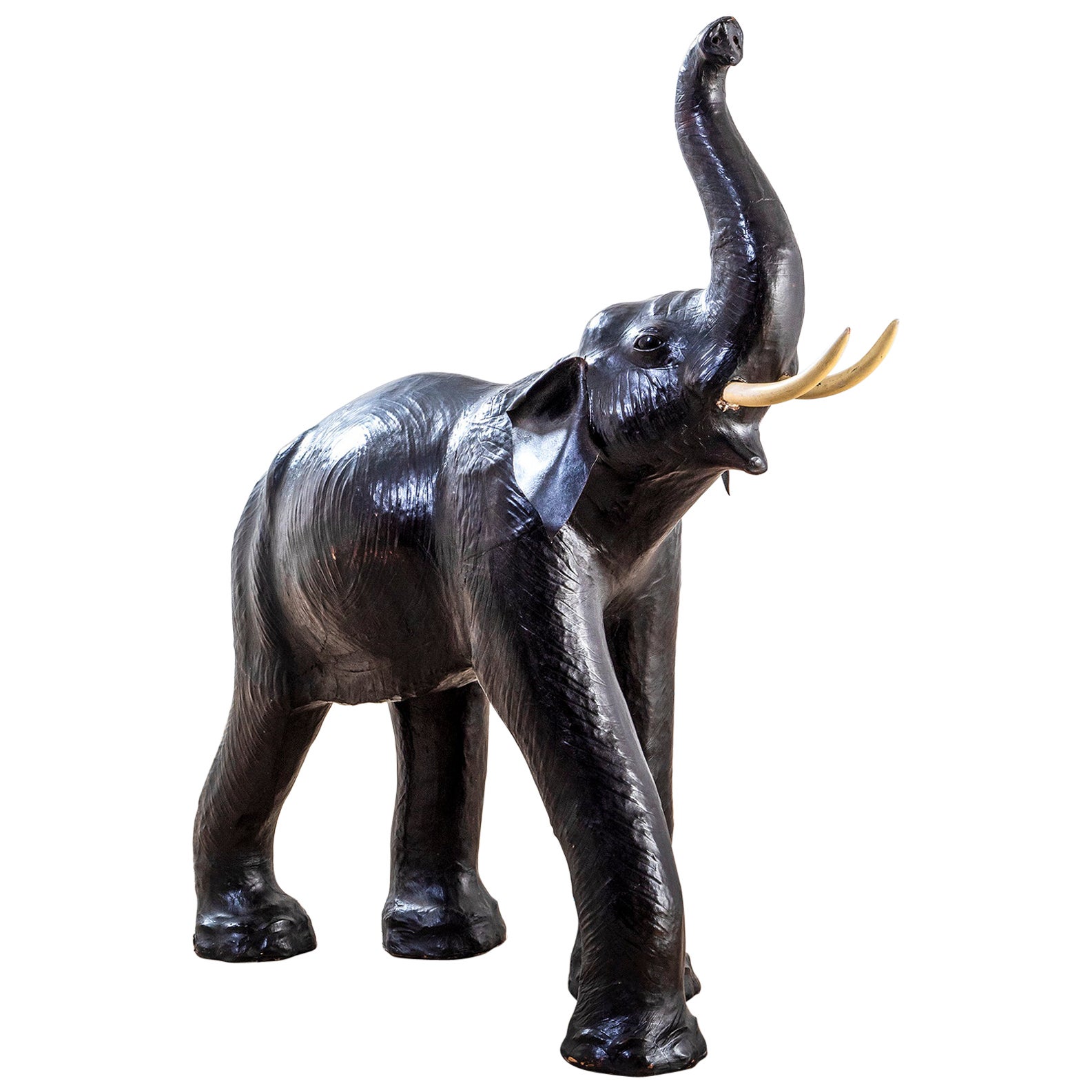 20th Century Italian Sculpture Elephant in Papier Maché in style of Abercrombie For Sale