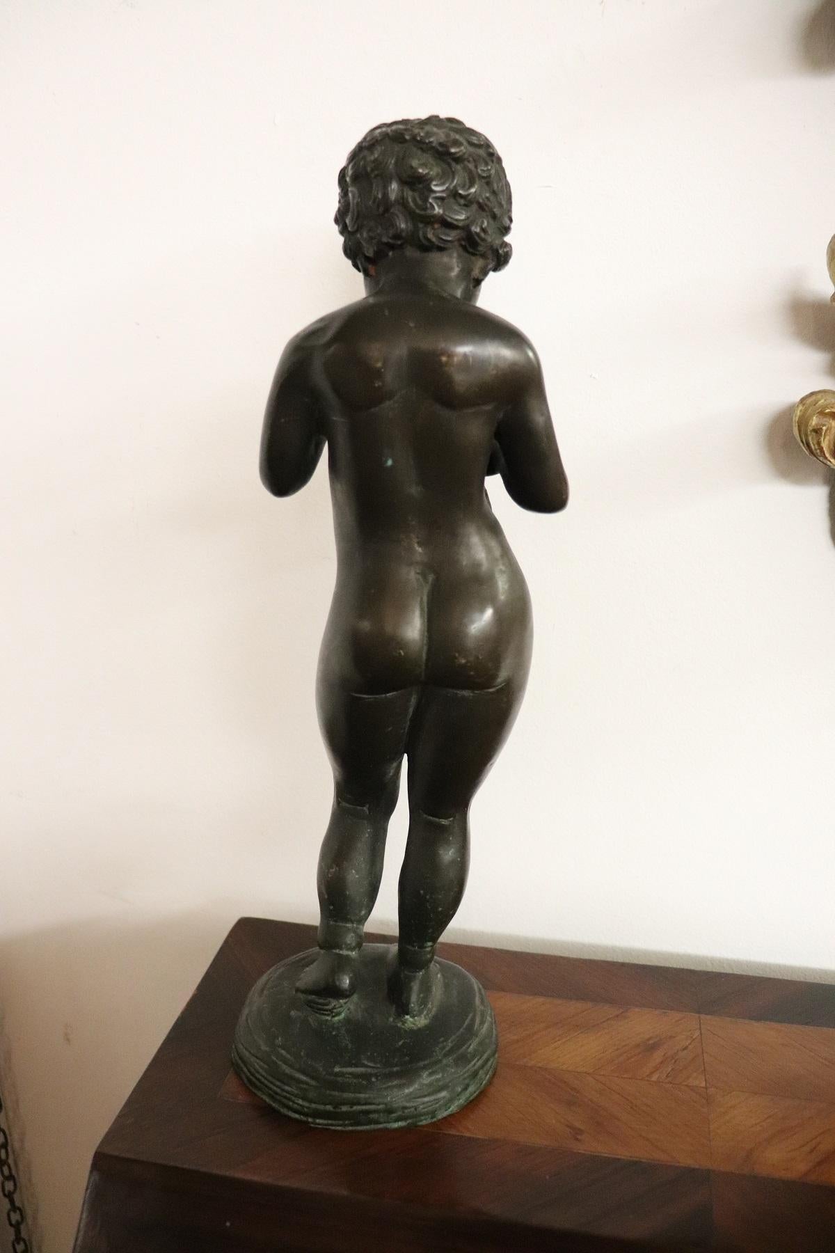 Early 20th Century 20th Century Italian Sculpture in Bronze Child with Fish