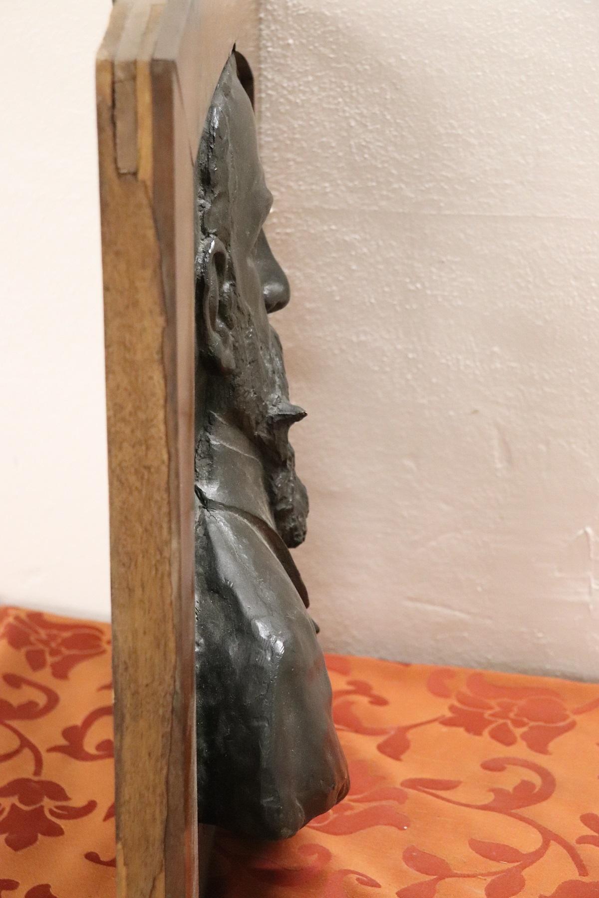 Sculpture italienne du 20ème siècle en bronze - Portrait d'un homme en bronze Excellent état - En vente à Casale Monferrato, IT