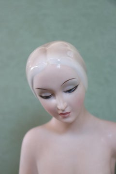 20th Century Italian Sculpture in Polychrome Artistic Ceramics by G Ronzan, 1945