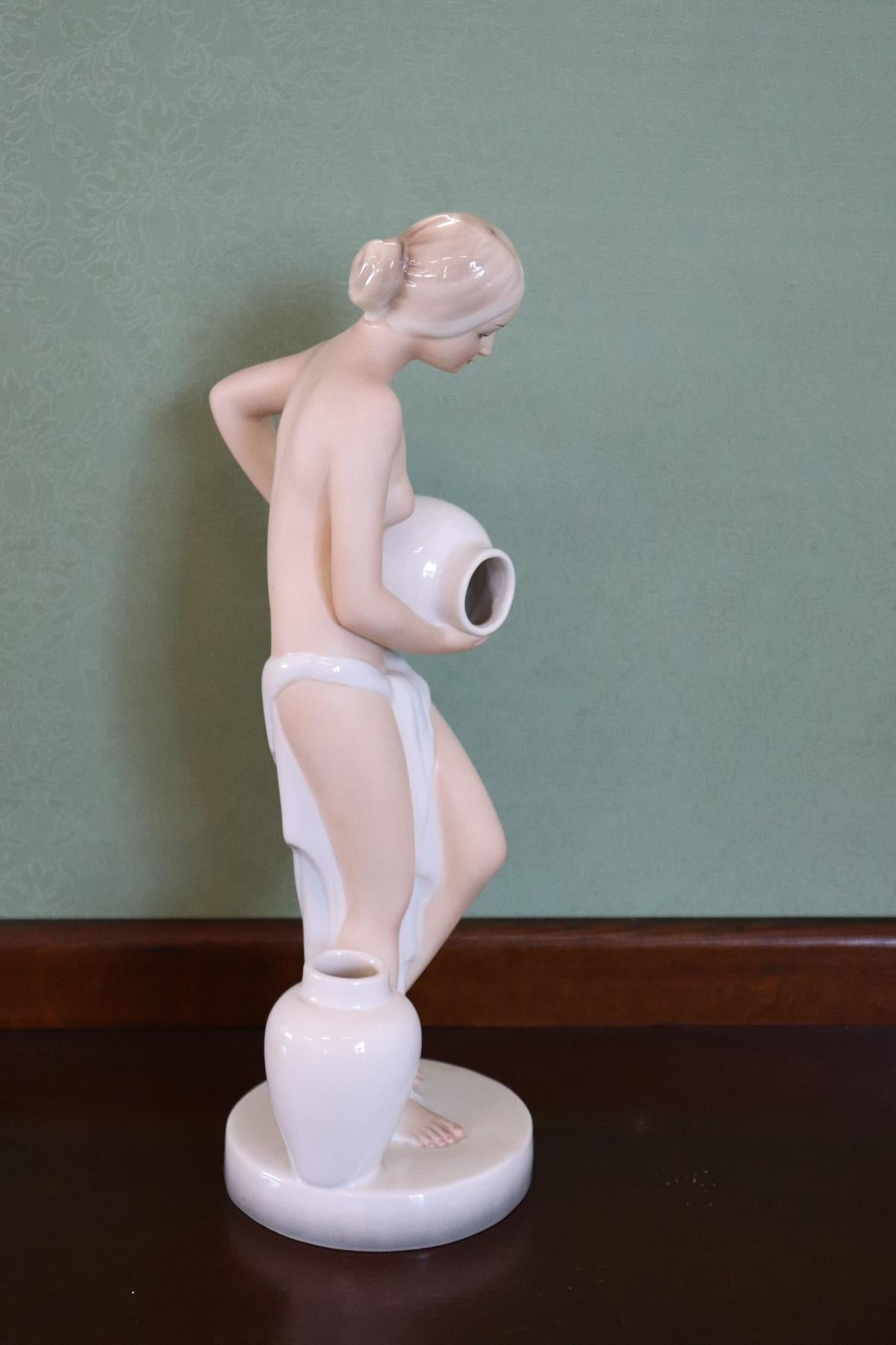 20th Century Italian Sculpture in Polychrome Artistic Ceramics by G Ronzan, 1945 5
