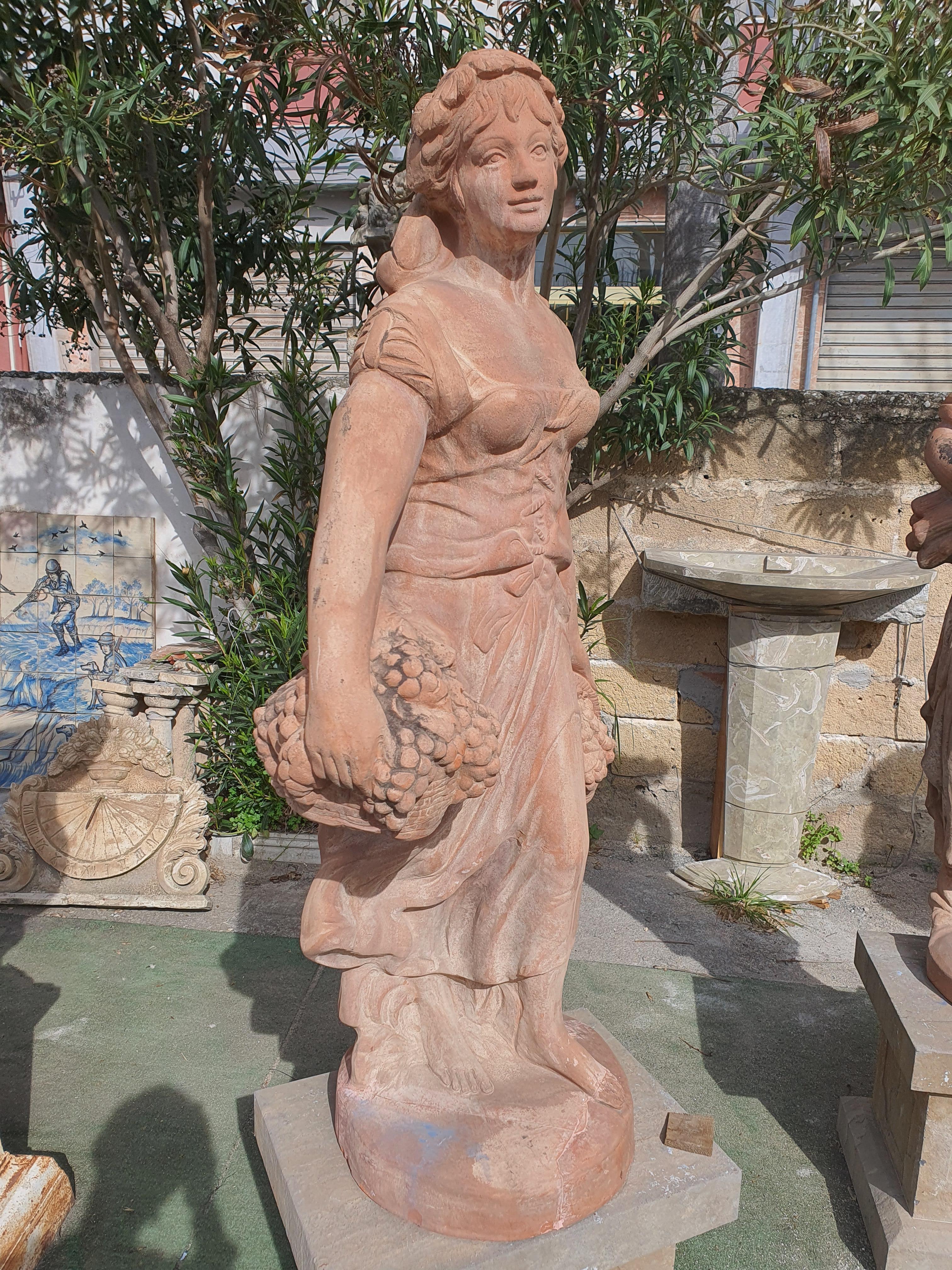 20th Century Italian Sculptures in Terracotta, Four Seasons Statues 1