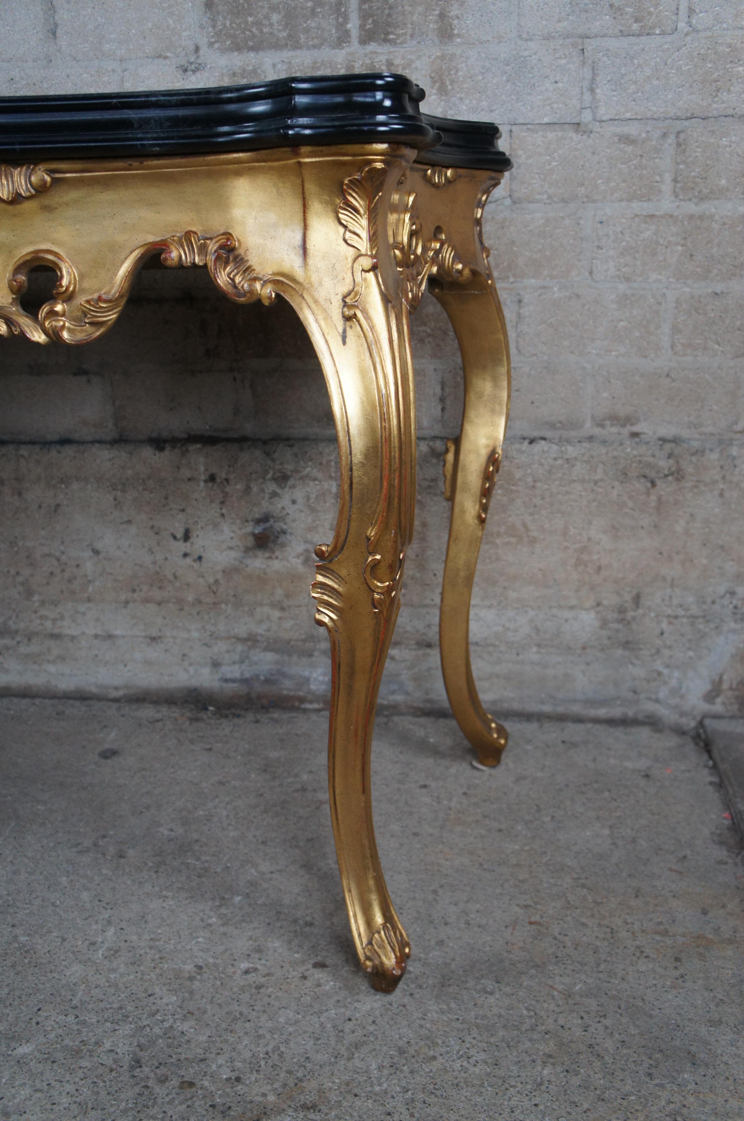 20th Century Italian Serpentine Baroque Rococo Style Faux Marble Console Table For Sale 1