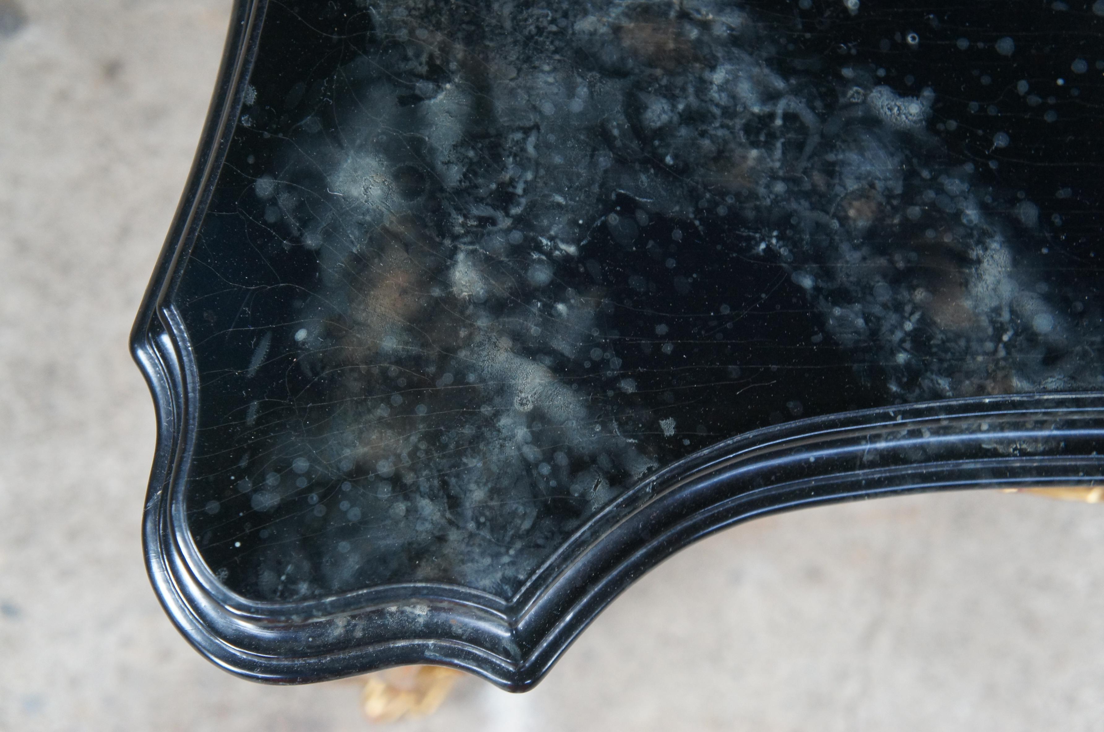 20th Century Italian Serpentine Baroque Rococo Style Faux Marble Console Table For Sale 3