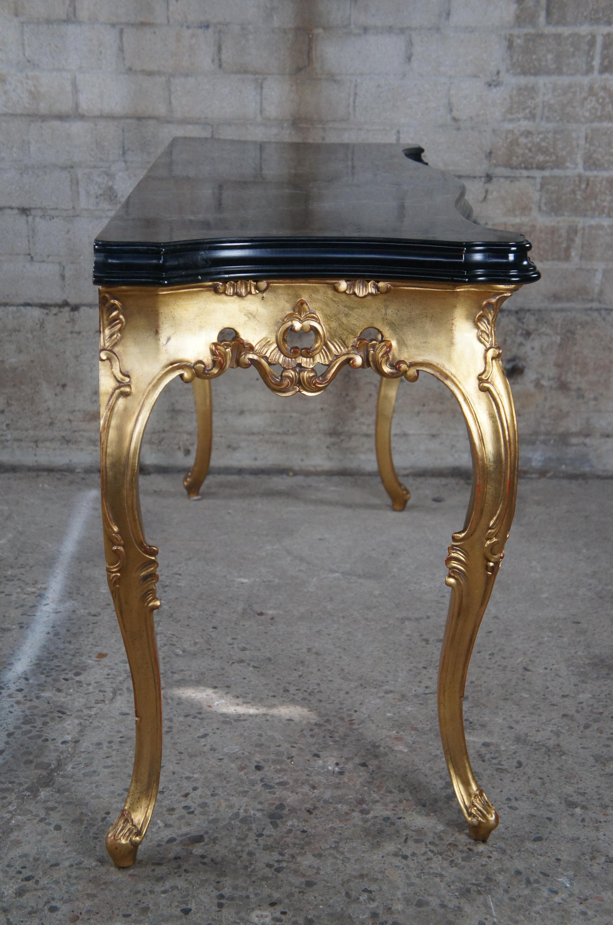 20th Century Italian Serpentine Baroque Rococo Style Faux Marble Console Table For Sale 5