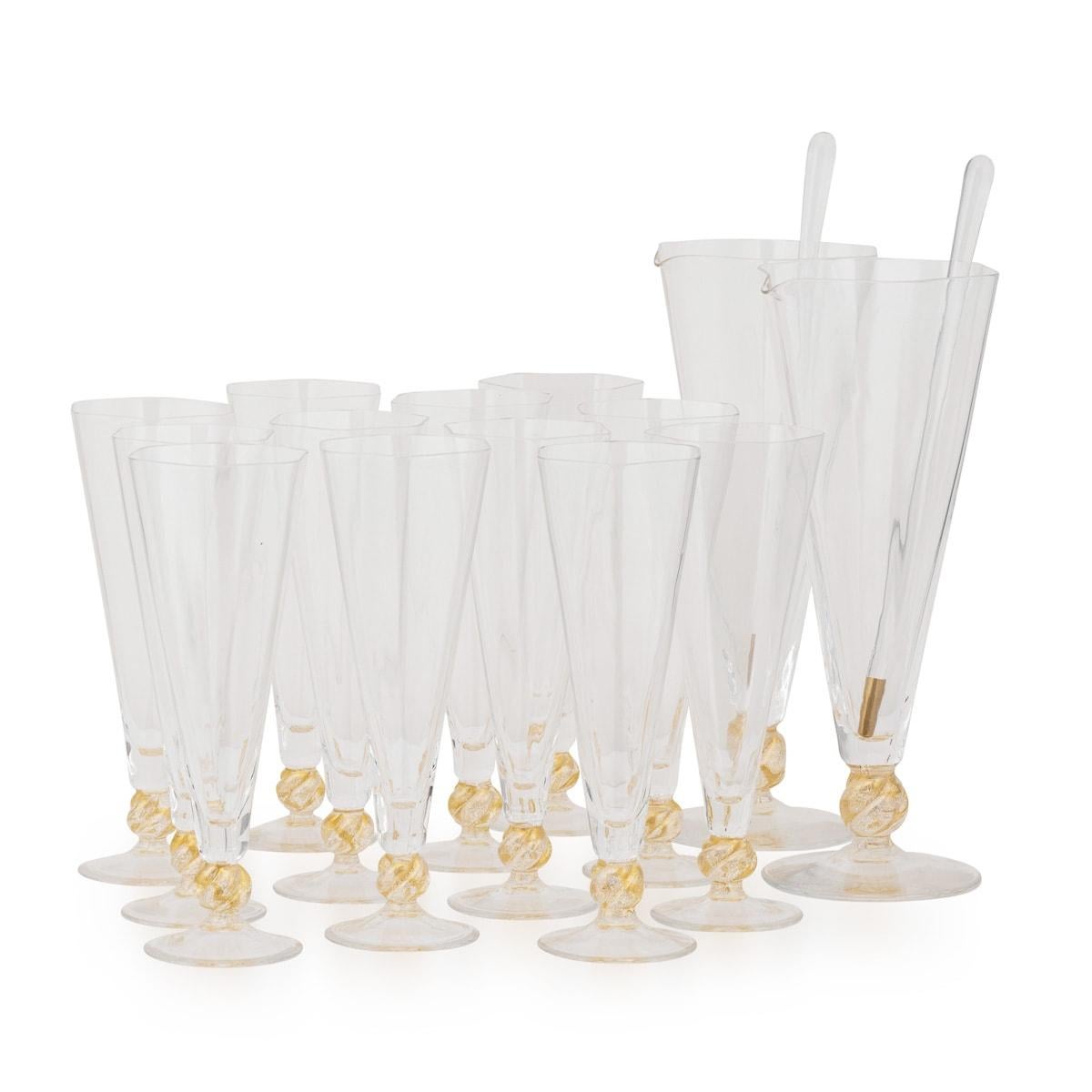Autre Ensemble italien du 20e siècle de 2 carats et 12 verres par Italo Varisco, Venise en vente