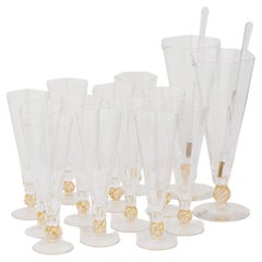 Italienisches Set aus 2 Karat und 12 Gläsern des 20. Jahrhunderts von Italo Varisco, Venedig