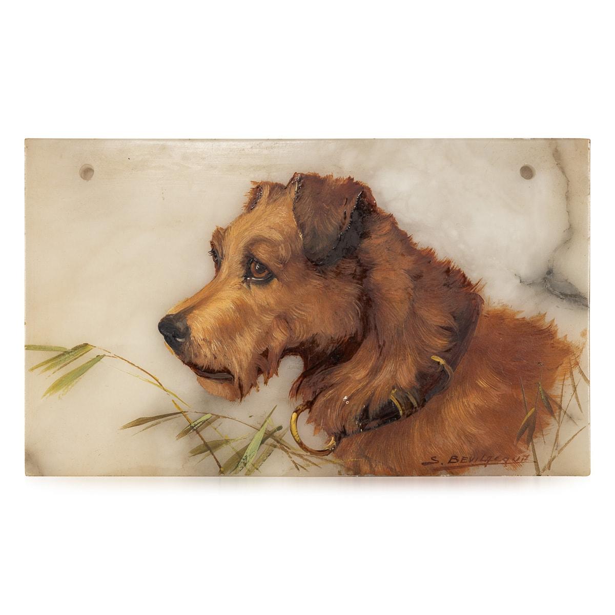 Early 20th Century 20th Century Italian Set Of Five Oil On Marble Paintings Of Gun Dogs c.1920 For Sale