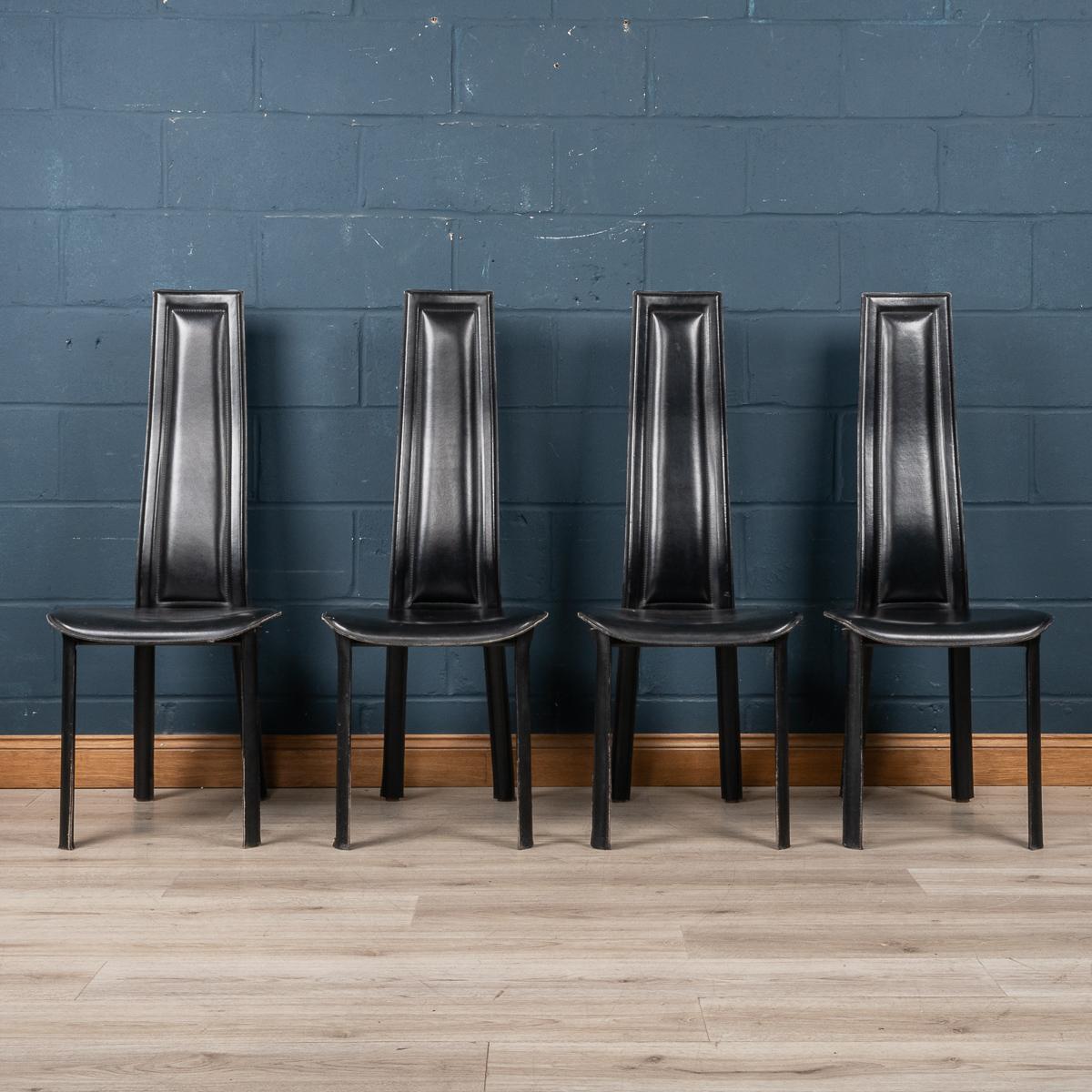 20th Century Italian Set Of Four Dining Chairs By Giorgio Cattelan For Emmepi In Good Condition For Sale In Royal Tunbridge Wells, Kent