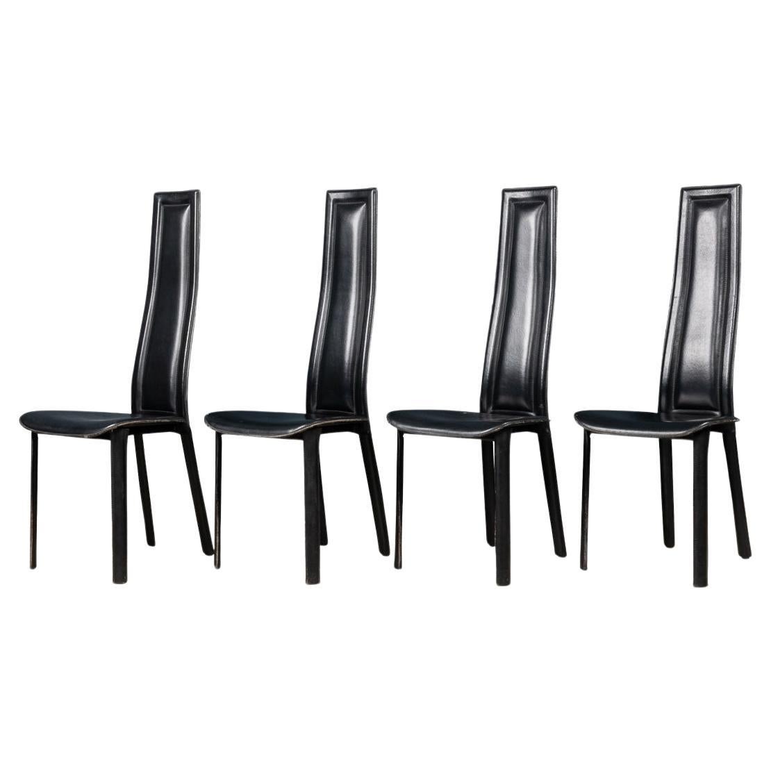 20th Century Italian Set Of Four Dining Chairs By Giorgio Cattelan For Emmepi For Sale
