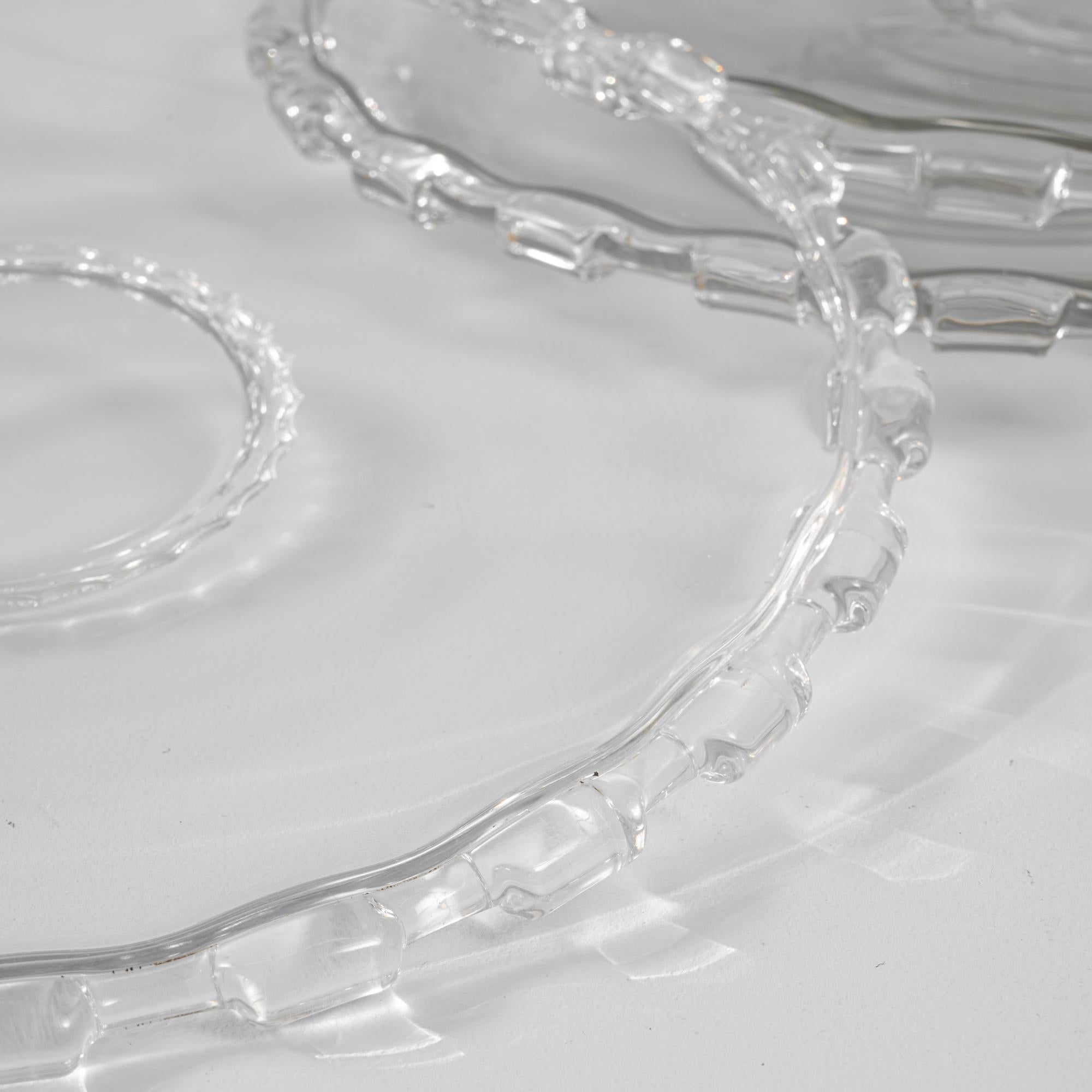 Ensemble de six assiettes en cristal italien du 20e siècle en vente 1