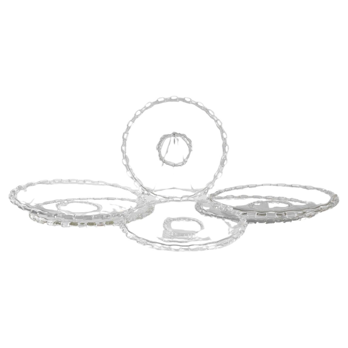 Ensemble de six assiettes en cristal italien du 20e siècle en vente