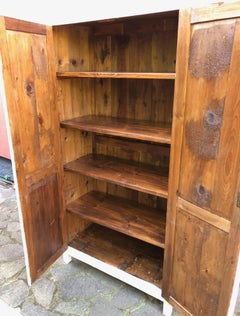 20th Century Italian Sideboard in Fir with Two Doors, Hand Painted White