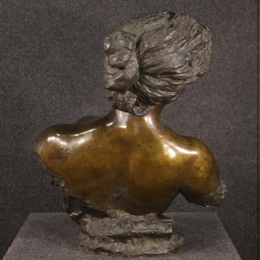 20th Century Italian Signed Giuseppe Renda Bronze Sculpture Nude Female, 1910 1
