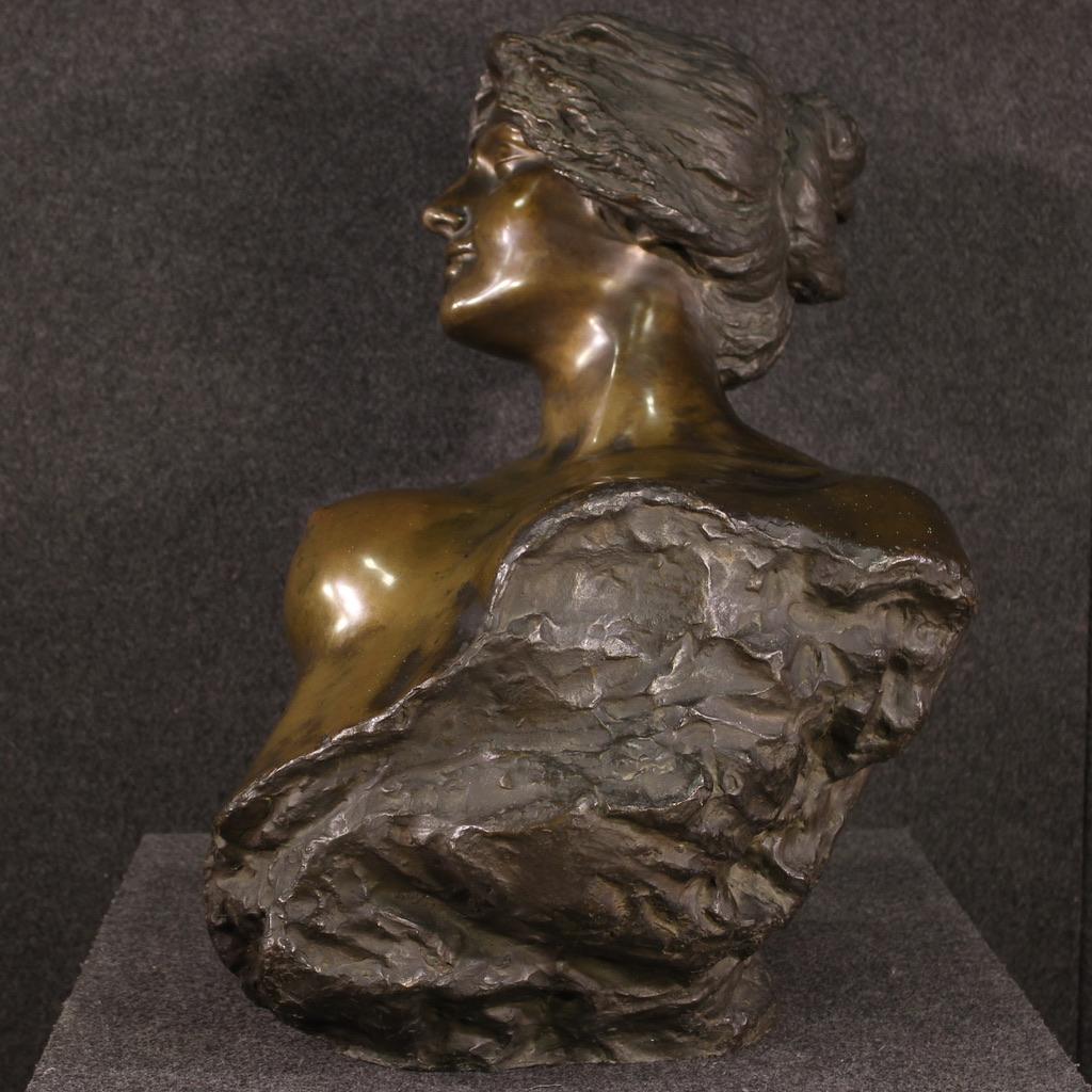 20th Century Italian Signed Giuseppe Renda Bronze Sculpture Nude Female, 1910 4