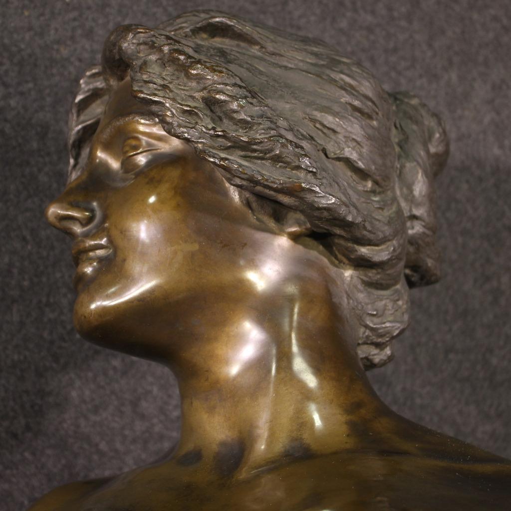 20th Century Italian Signed Giuseppe Renda Bronze Sculpture Nude Female, 1910 5
